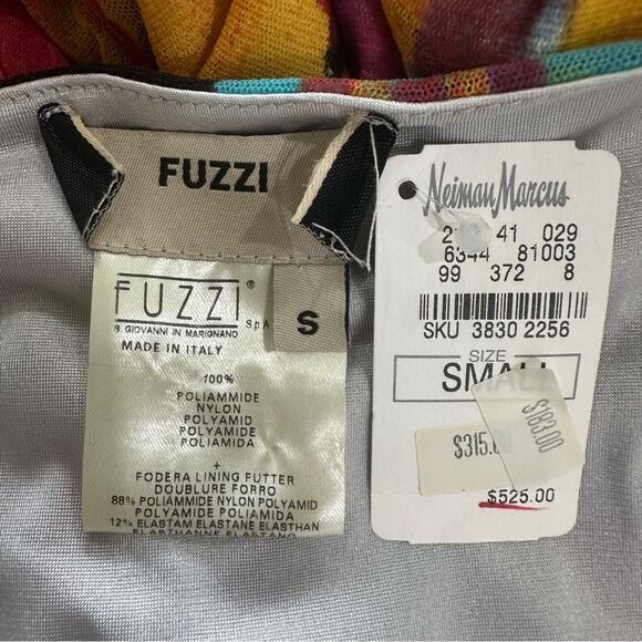 FUZZI Jean Paul Gaultier Y2K Colorful Abstract Mesh Long Sleeve Mini Dress Small - Picture 8 of 10